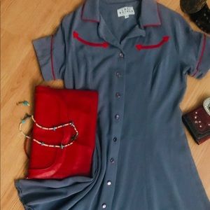 Western Vintage blue and red dress 👗
